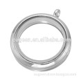 customize logo glasses round shaped photo frame pendant charms silver pendant